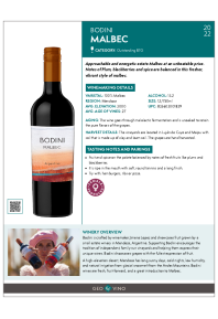 Malbec 2022 Product Sheet