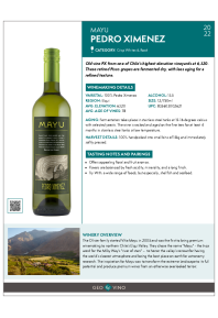 Pedro Ximenez 2022 Product Sheet