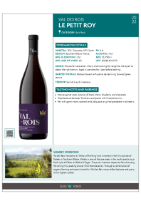 Le Petit Roy 2022 Product Sheet
